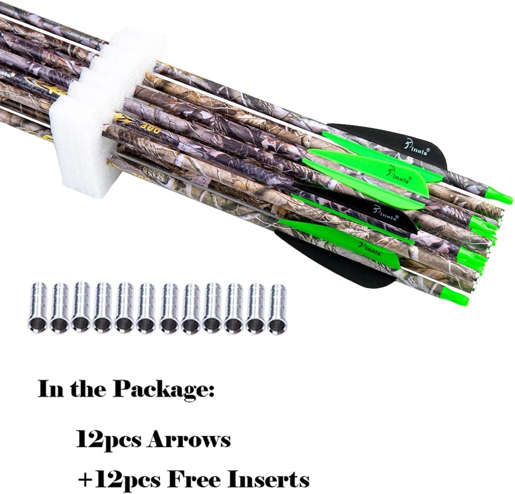 Archery 28 30 Inch 300 340 350 400 Spine Carbon Hunting Arrows