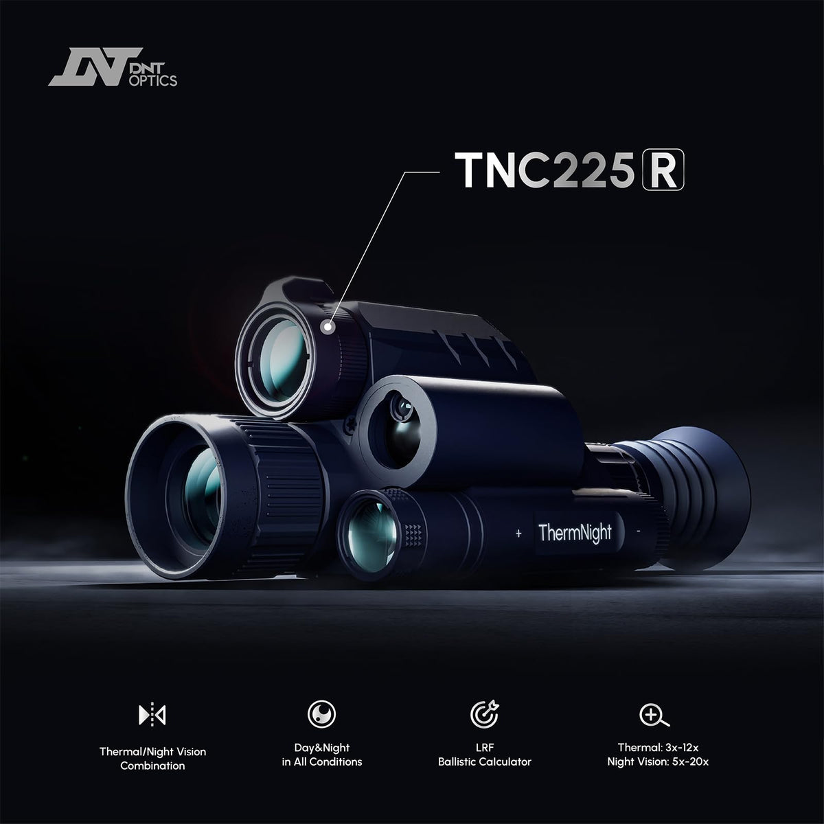 DNT Optics TNC635R ThermNight Thermal & Night Vision Multispectral Scope with Rangefinder and Ballistic Calculator