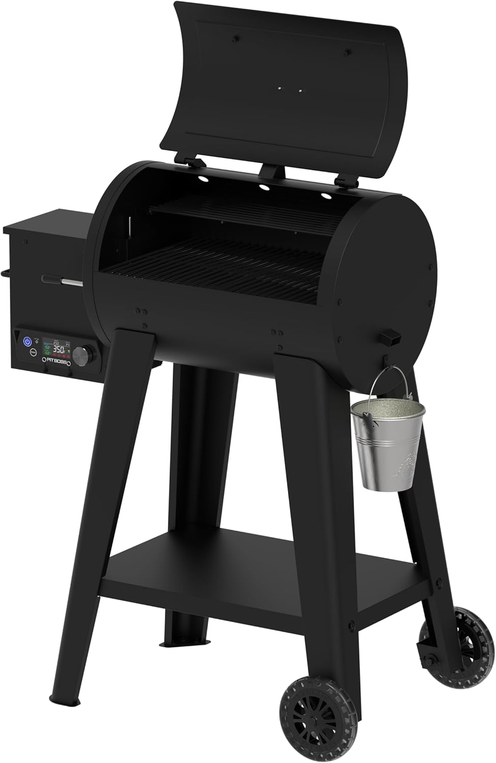 Pit Boss 500 FB2 Series Wood Pellet Grill & Smoker with Flame Broiler and LCD Digital Controller, 518-Sq. In. Cooking Space, 180°F to 500°F Temperature Range, Meat Probe, 5 lb. Pellet Hopper, Black
