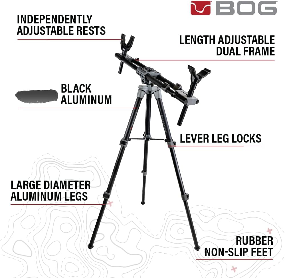 BOG FieldPod Dual-Frame Hunting Tripod, Adjustable Shooting Rest