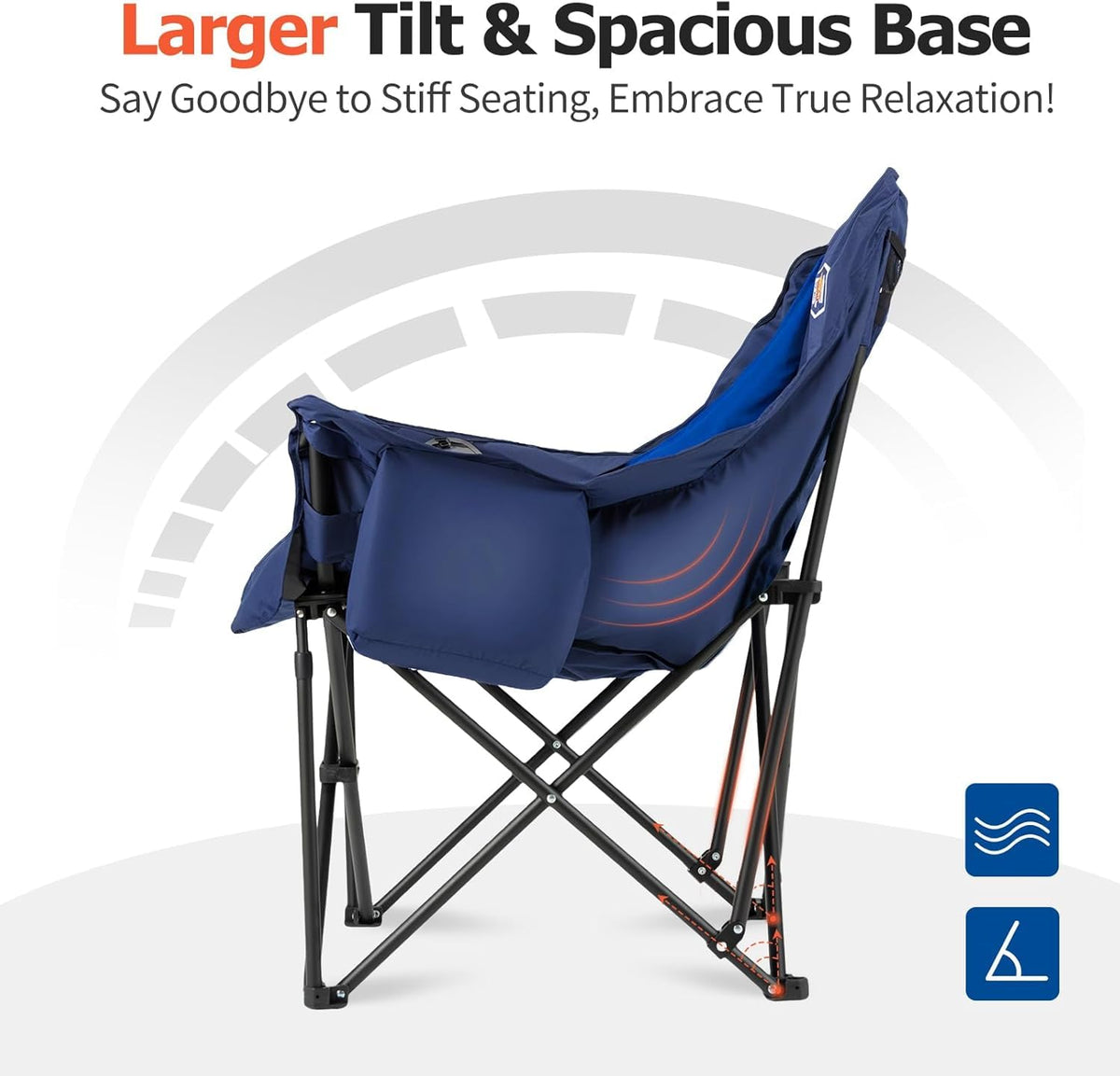 Overmont Oversized XL Camping Chair for Adults 500 lb Support