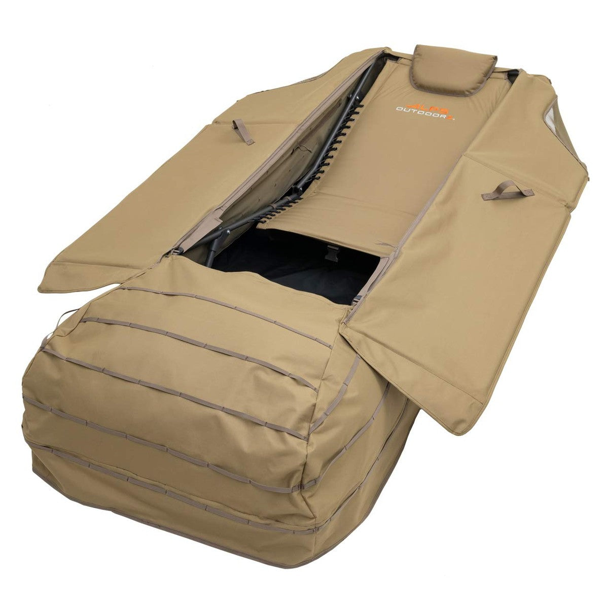 ALPS OutdoorZ Legend Layout Blind - Hunting Blind, Zero-Gravity Chair Design, Waterproof Floor, Mesh Face Screen, Rear Zippered Door, and Backpack Carry Straps with Optional Snow Cover Accessory