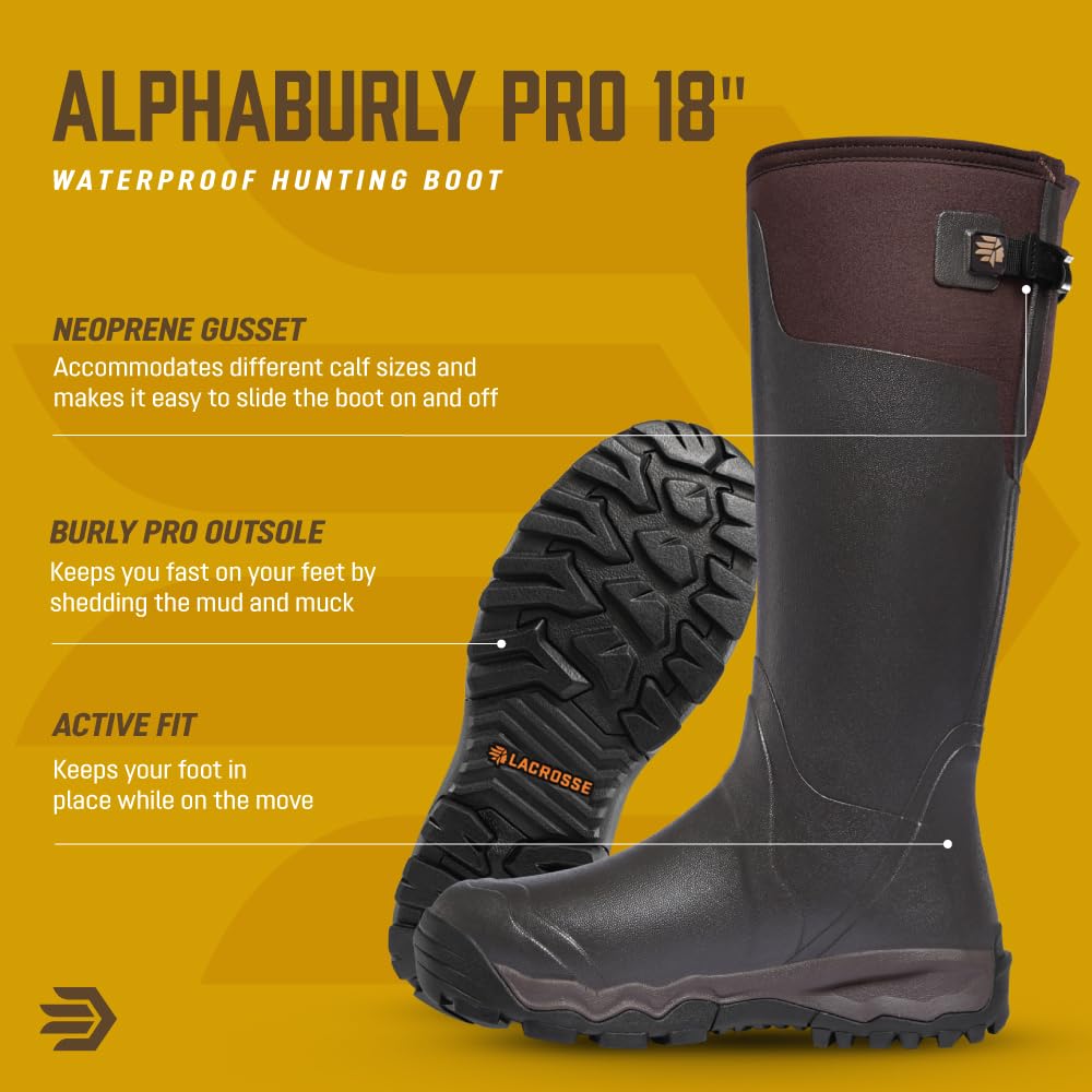 LaCrosse Burly ZXT Rubber Hunting Boots for Men, Scent Free, Waterproof