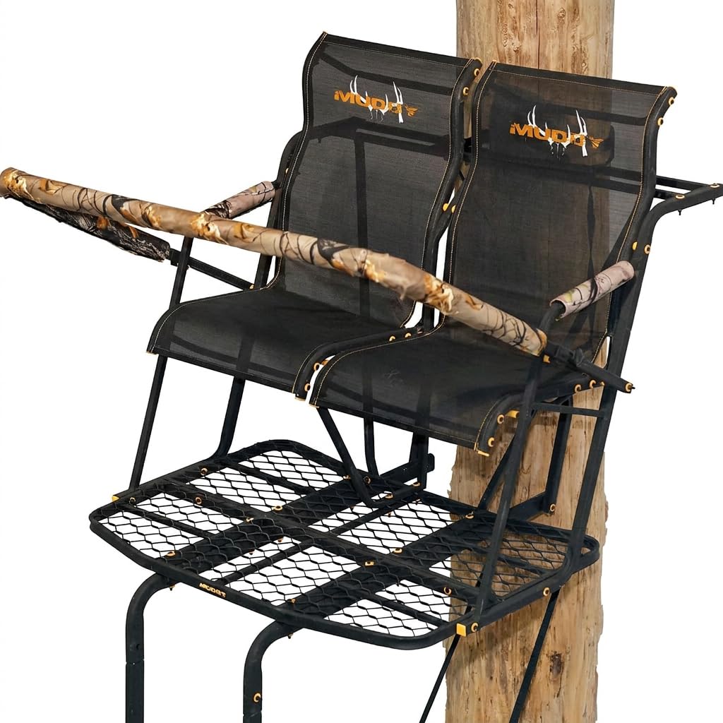 Muddy Outdoor Hunting Climbing Ladder, Tree Stand with Flex-Tek Seat and Steel Frame