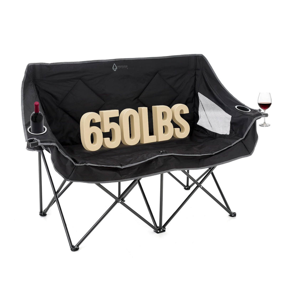 ARROWHEAD OUTDOOR Portable Folding Double Duo Camping Chair Loveseat