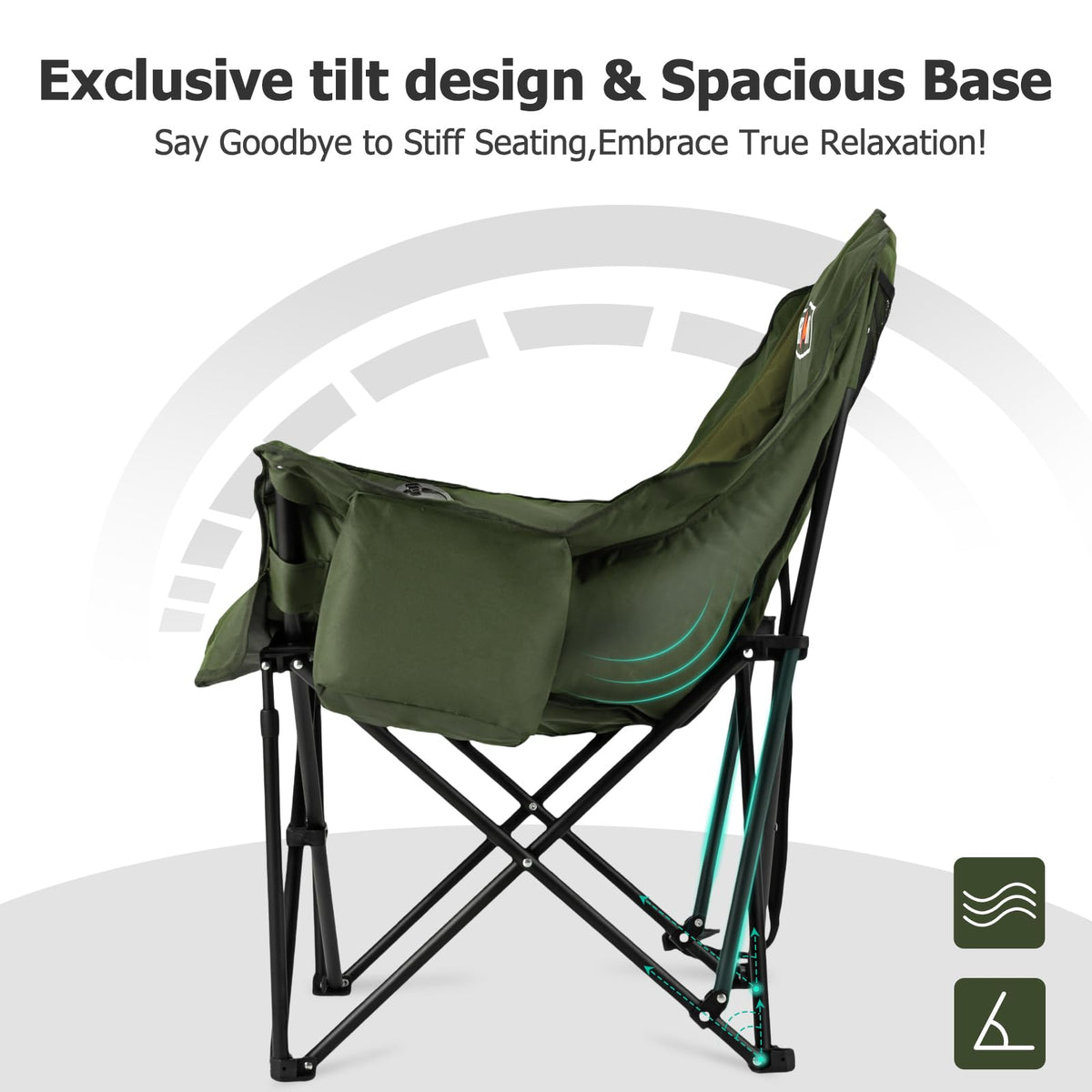 Overmont Oversized XL Camping Chair for Adults 500 lb Support