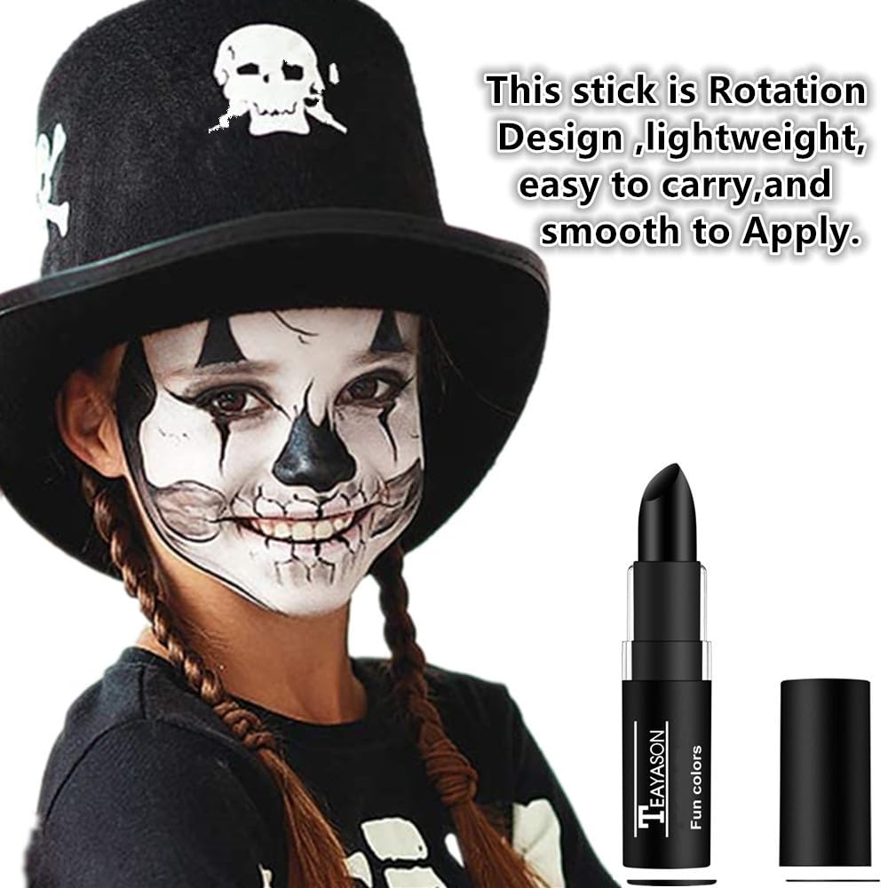Go Ho 3 Colors Camo Face Paint Sticks,Waterproof Cream-blendable Sticks,Hunting Face Body Paint Professional Foundation SFX Makeup,Safe Face&Lip Smacking for Halloween(Green+Black+Brown)