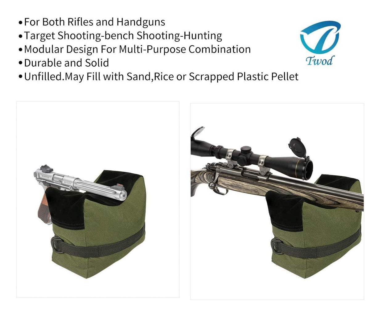 Twod Outdoor Shooting Rest Bags -Stand Holders Target