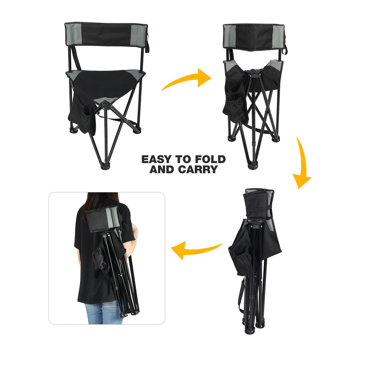 REDCAMP 2 Pack Tripod Hunting Chairs for Blinds