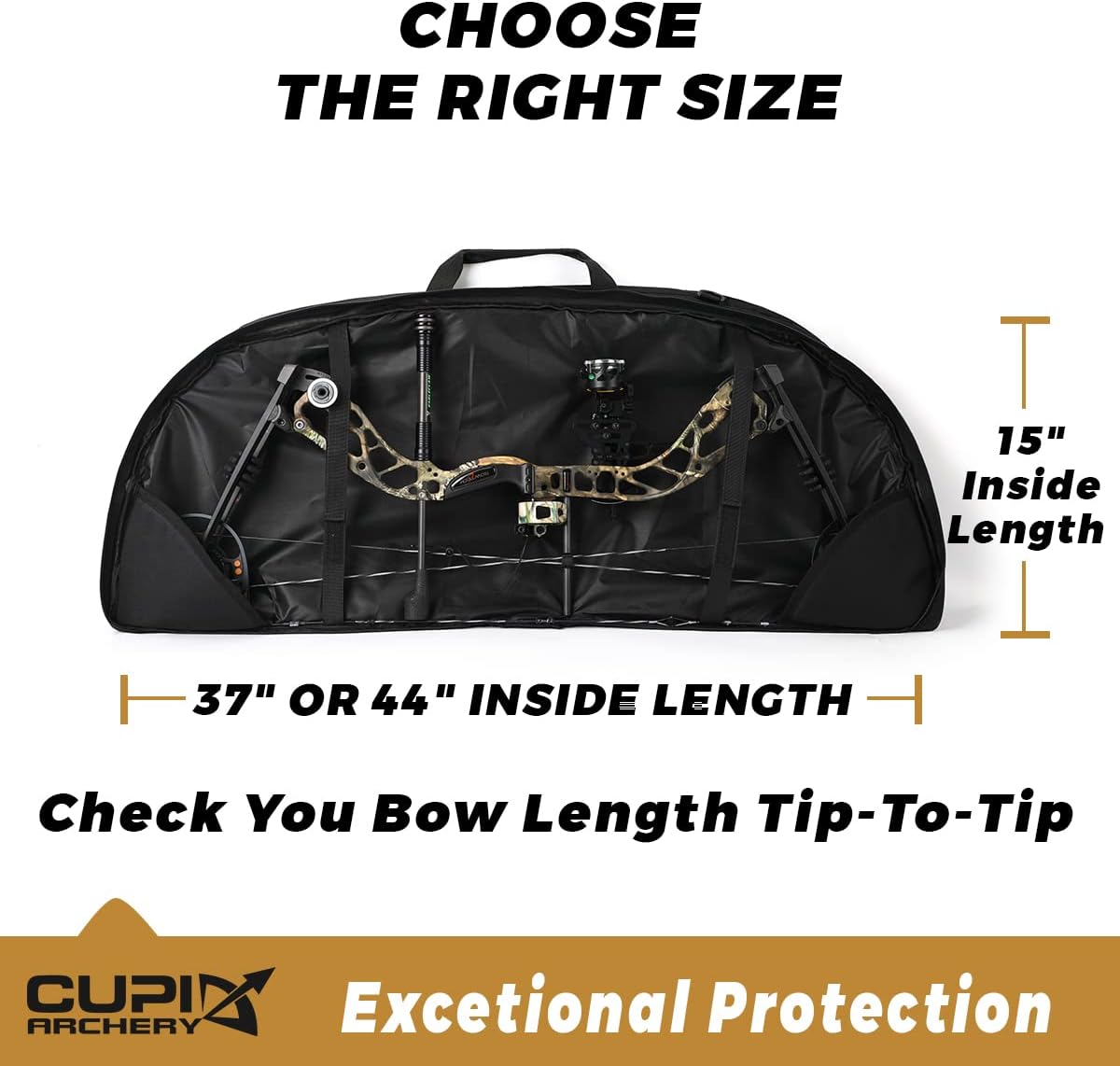 Compound Bow Case Soft Light-Weight Bow Bag with Arrow Pocket and Backpack Straps