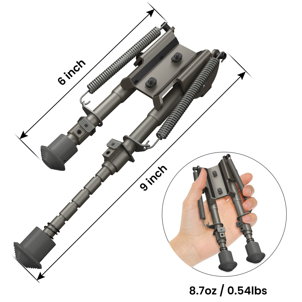 Feyachi B13 Tactical M Lock Bipod 6-9 Inch Lightweight Rifle Bipod Directly Attach to M Lock System for Hunting and Shooting