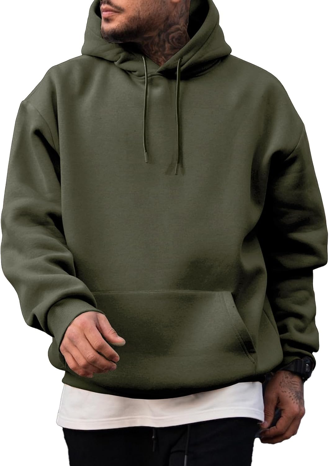 JMIERR Mens Fleece Lined Oversized Hoodie Pullover Sweatshirts