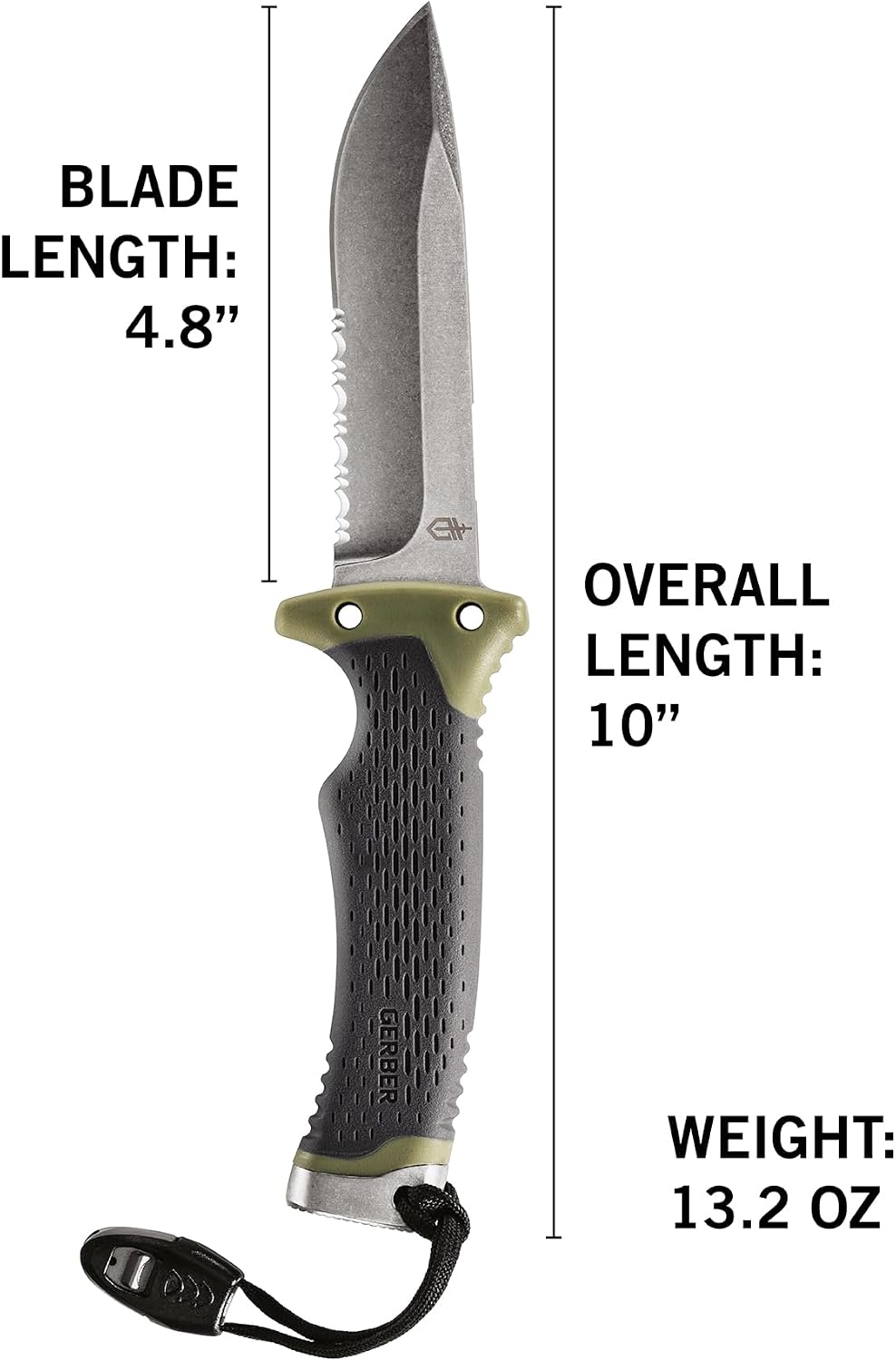 Gerber Ultimate Fixed Blade Knife w/Sheath, Knife Sharpener, Ferro Rod