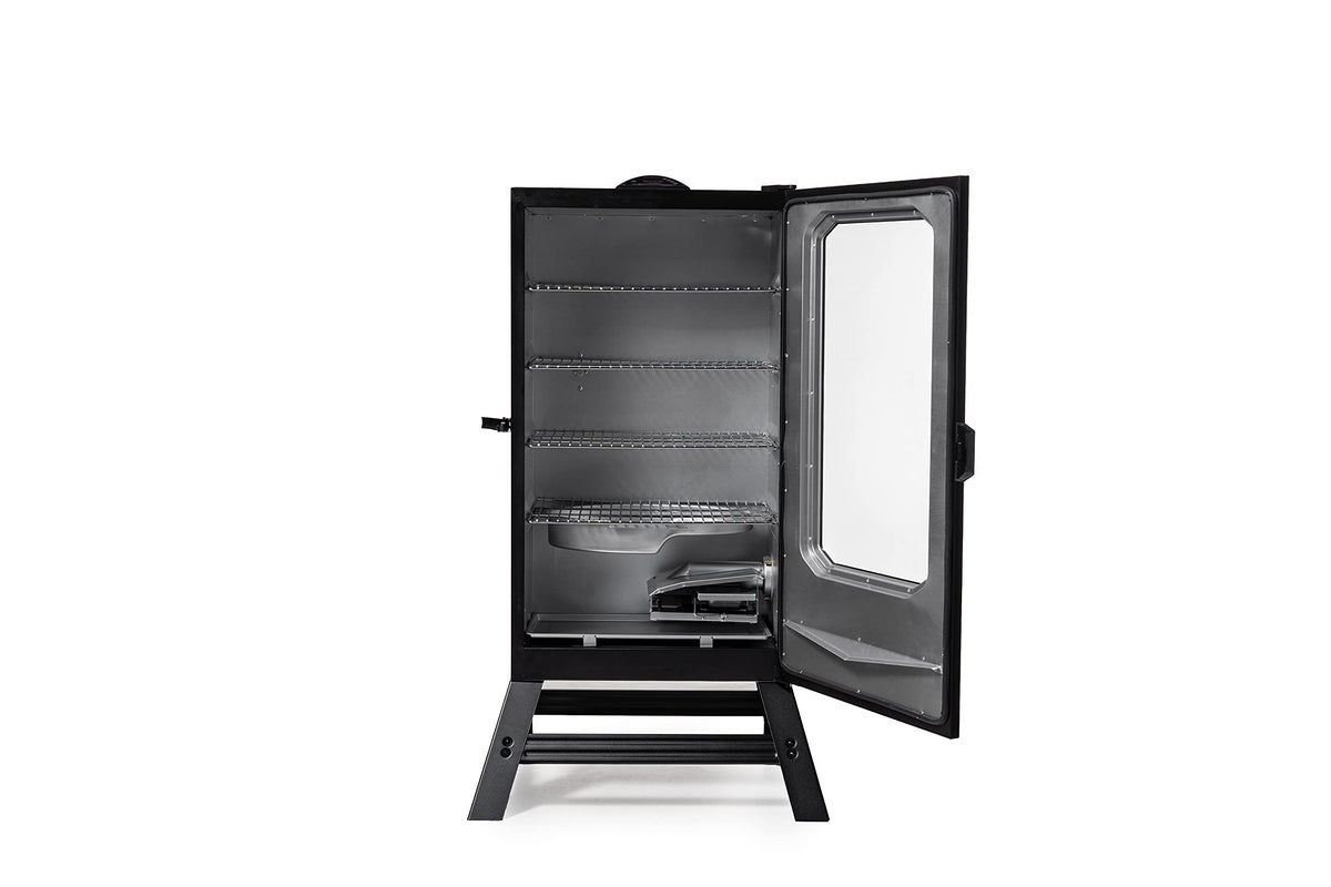 Masterbuilt® 30-inch Digital Electric Vertical BBQ Smoker with Side Wood Chip Loader, Chrome Racks and 710 Cooking Square Inches in Black, Model MB20071117