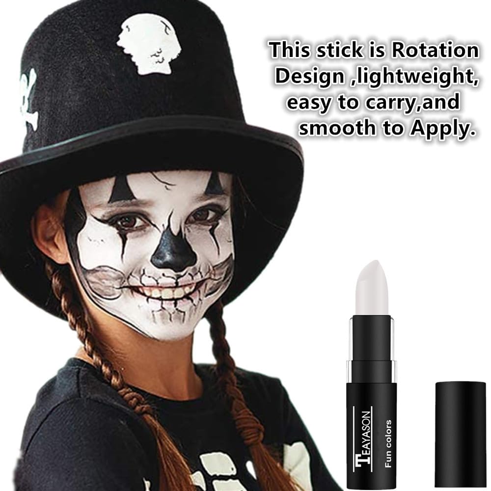 Go Ho 3 Colors Camo Face Paint Sticks,Waterproof Cream-blendable Sticks,Hunting Face Body Paint Professional Foundation SFX Makeup,Safe Face&Lip Smacking for Halloween(Green+Black+Brown)