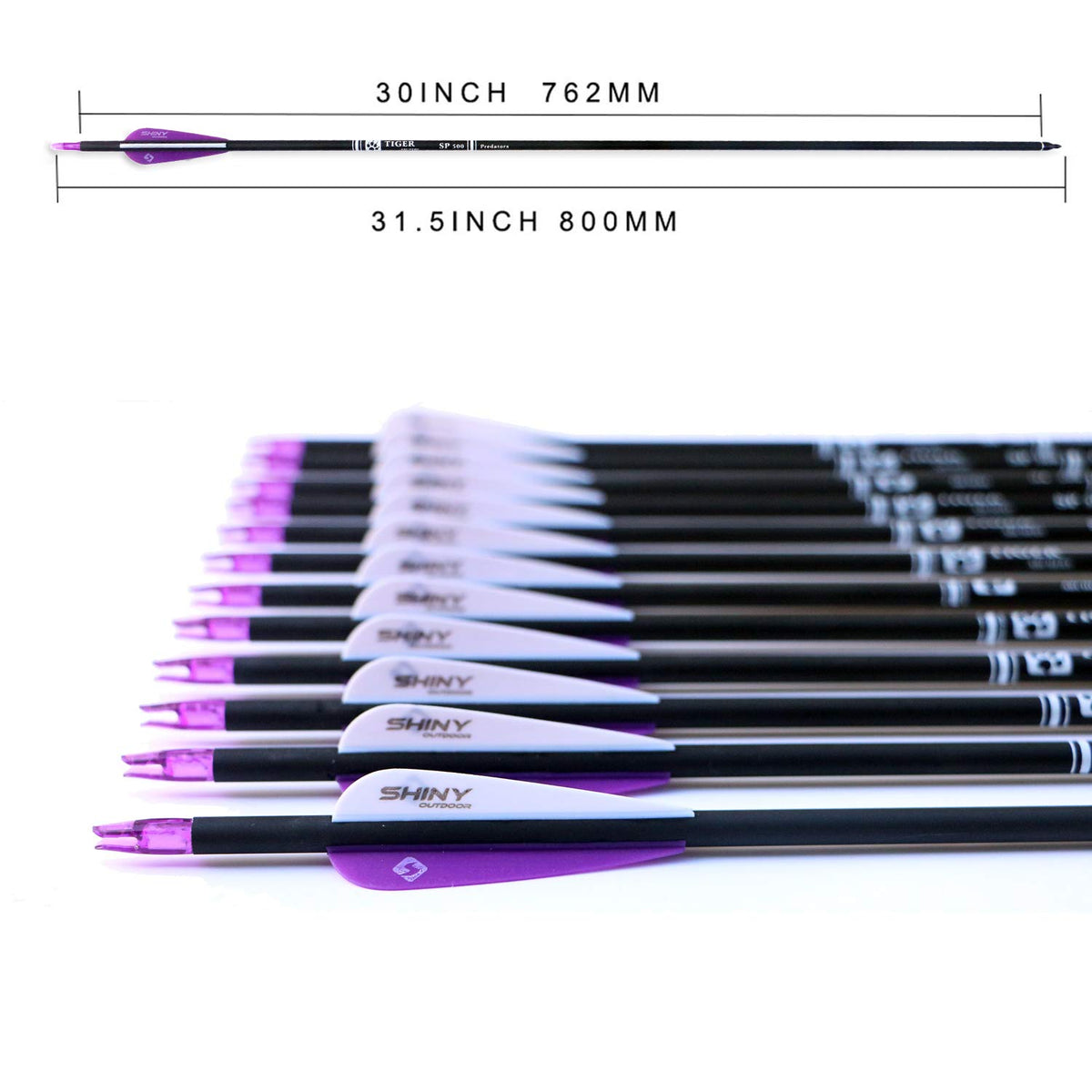 30" Carbon Arrows for Compound Recurve Bow Hunting Target