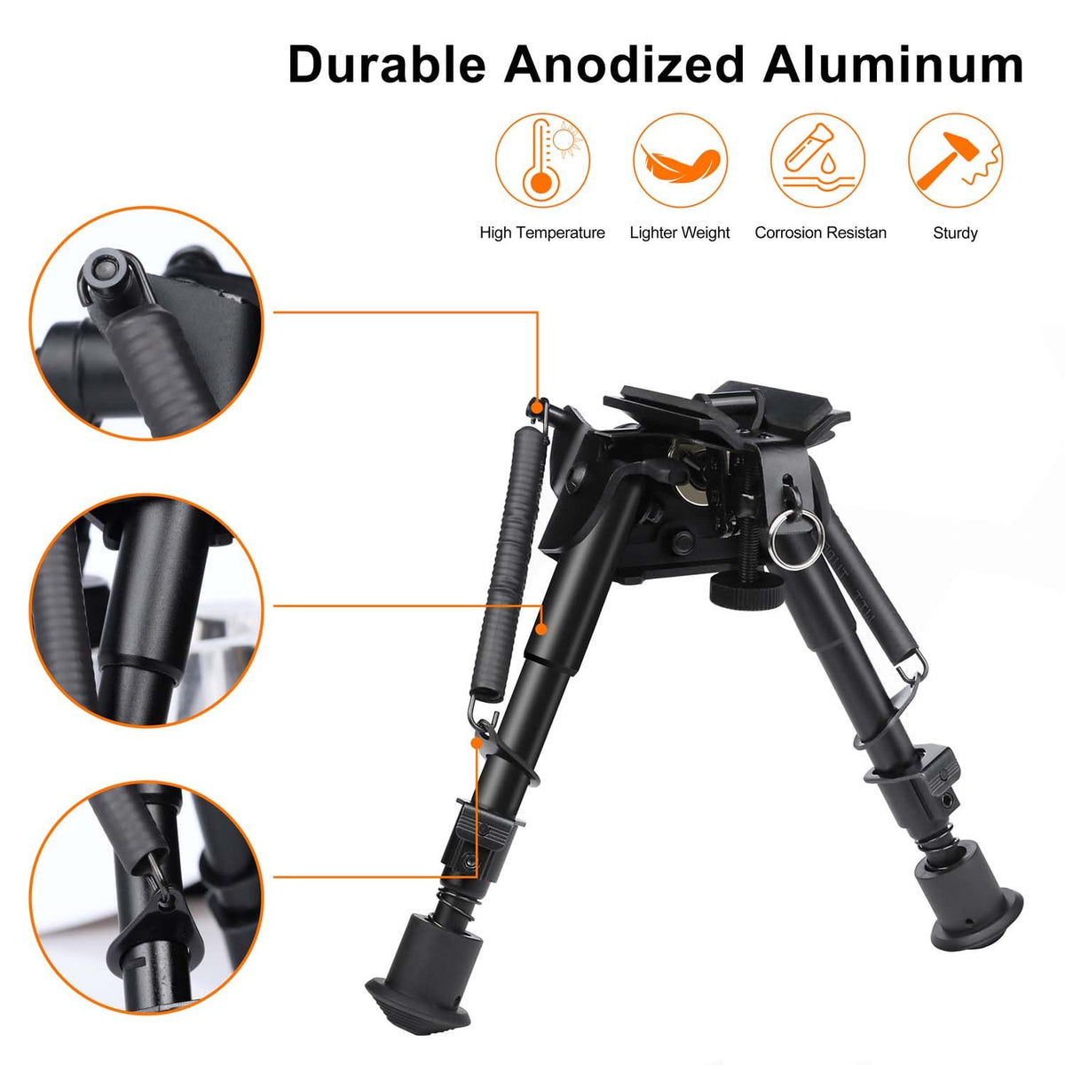 Twod Tactical Rifle Bipod -Adjustable Rifle Bipod Picatinny Rail