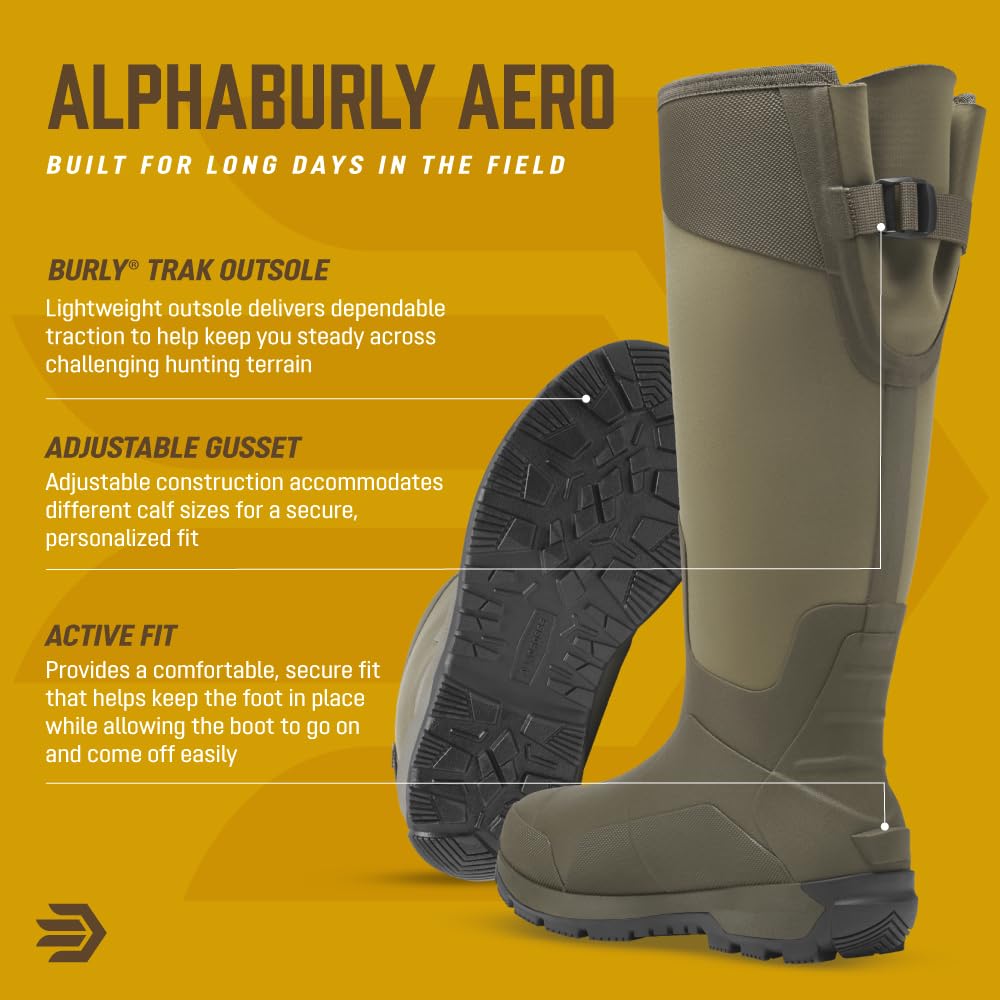 LaCrosse Burly ZXT Rubber Hunting Boots for Men, Scent Free, Waterproof