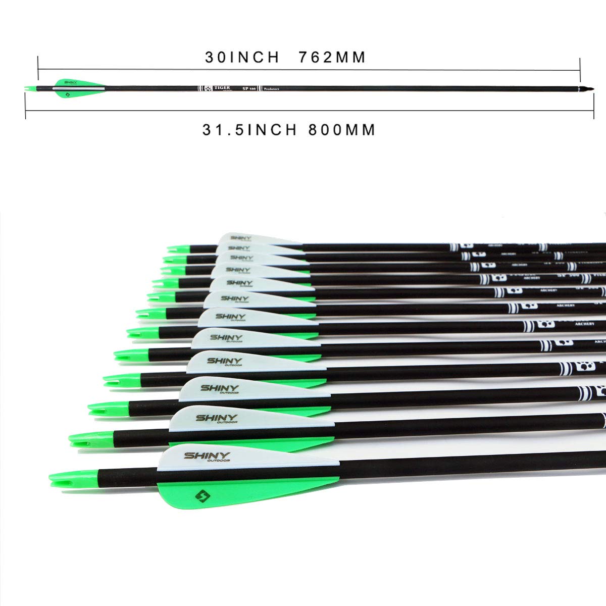 30" Carbon Arrows for Compound Recurve Bow Hunting Target