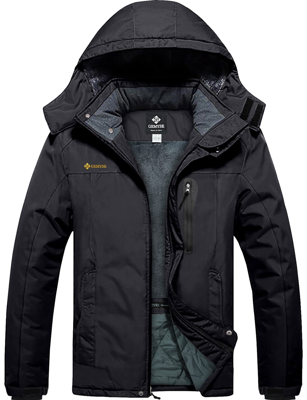 GEMYSE Men's Winter Ski Jacket Waterproof Snow Coat with Detachable Hood