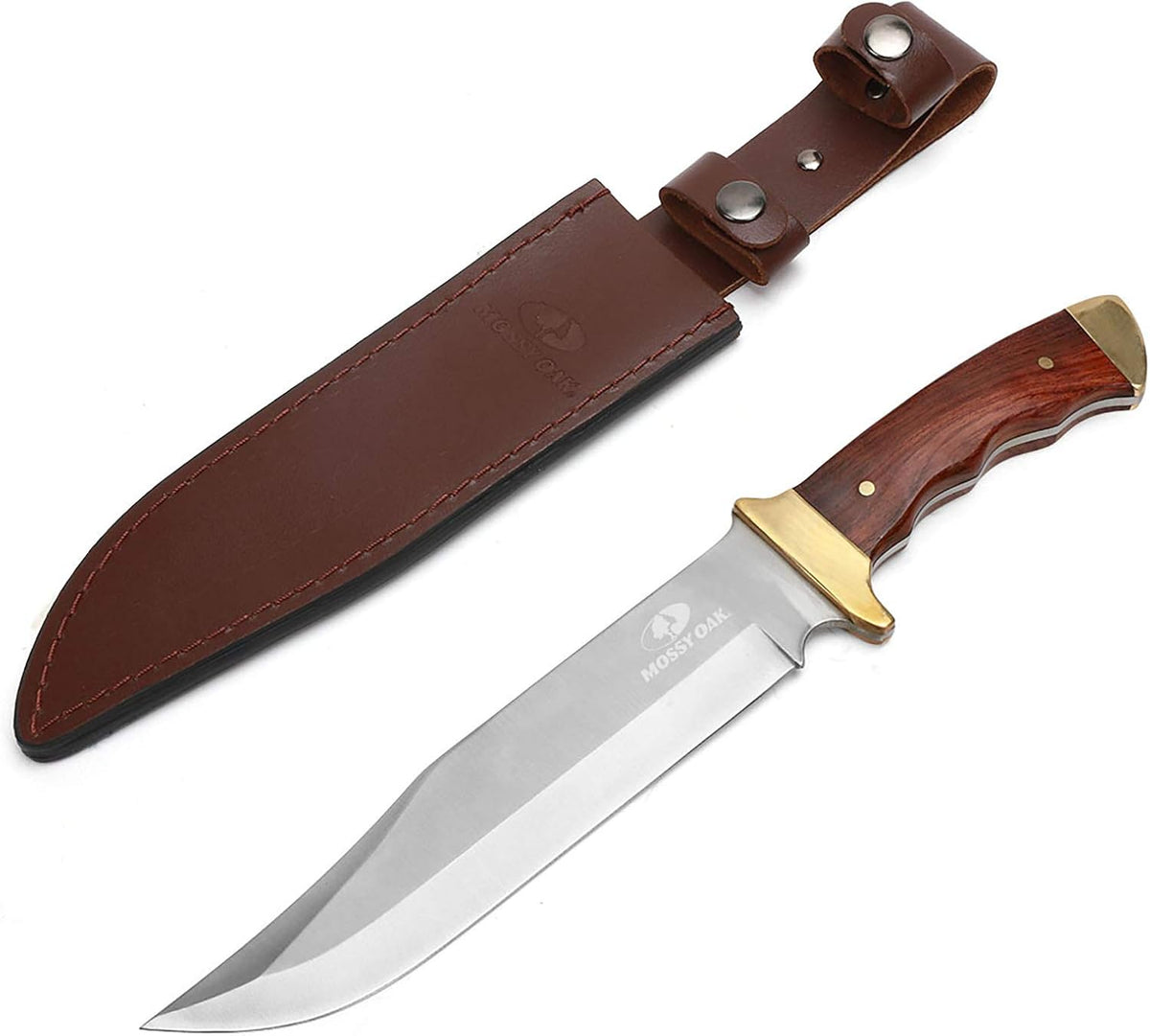Mossy Oak 14-inch Bowie Knife, Hunting Knife with Wood Handle