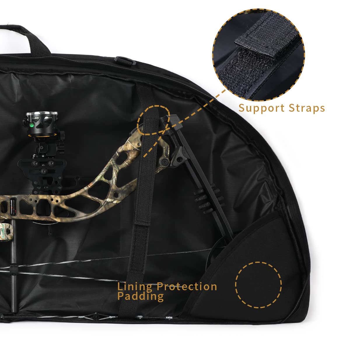 Compound Bow Case Soft Light-Weight Bow Bag with Arrow Pocket and Backpack Straps