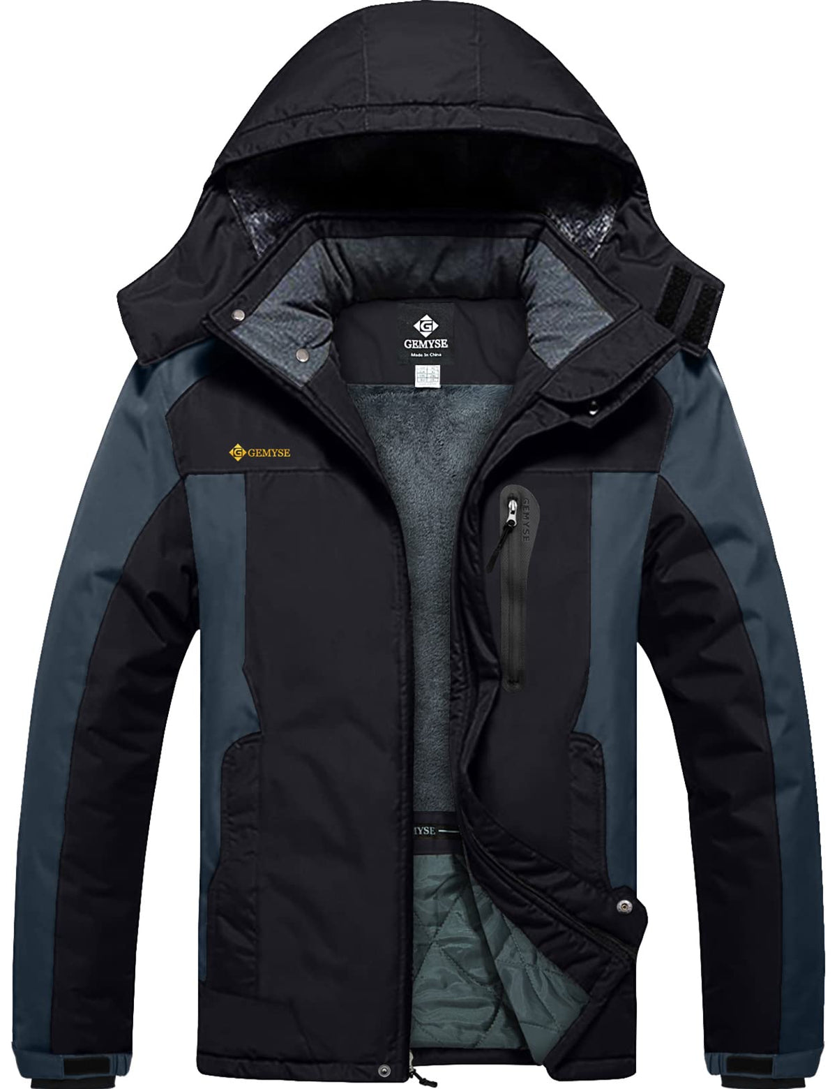 GEMYSE Men's Winter Ski Jacket Waterproof Snow Coat with Detachable Hood