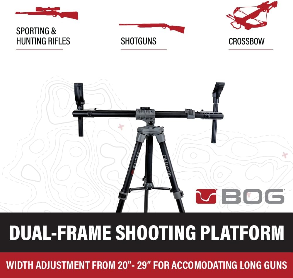 BOG FieldPod Dual-Frame Hunting Tripod, Adjustable Shooting Rest