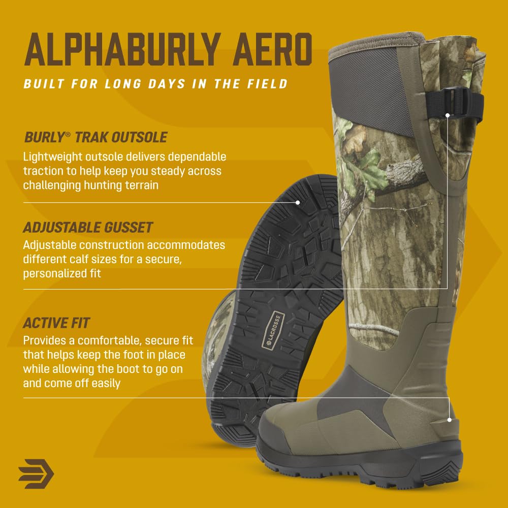LaCrosse Burly ZXT Rubber Hunting Boots for Men, Scent Free, Waterproof