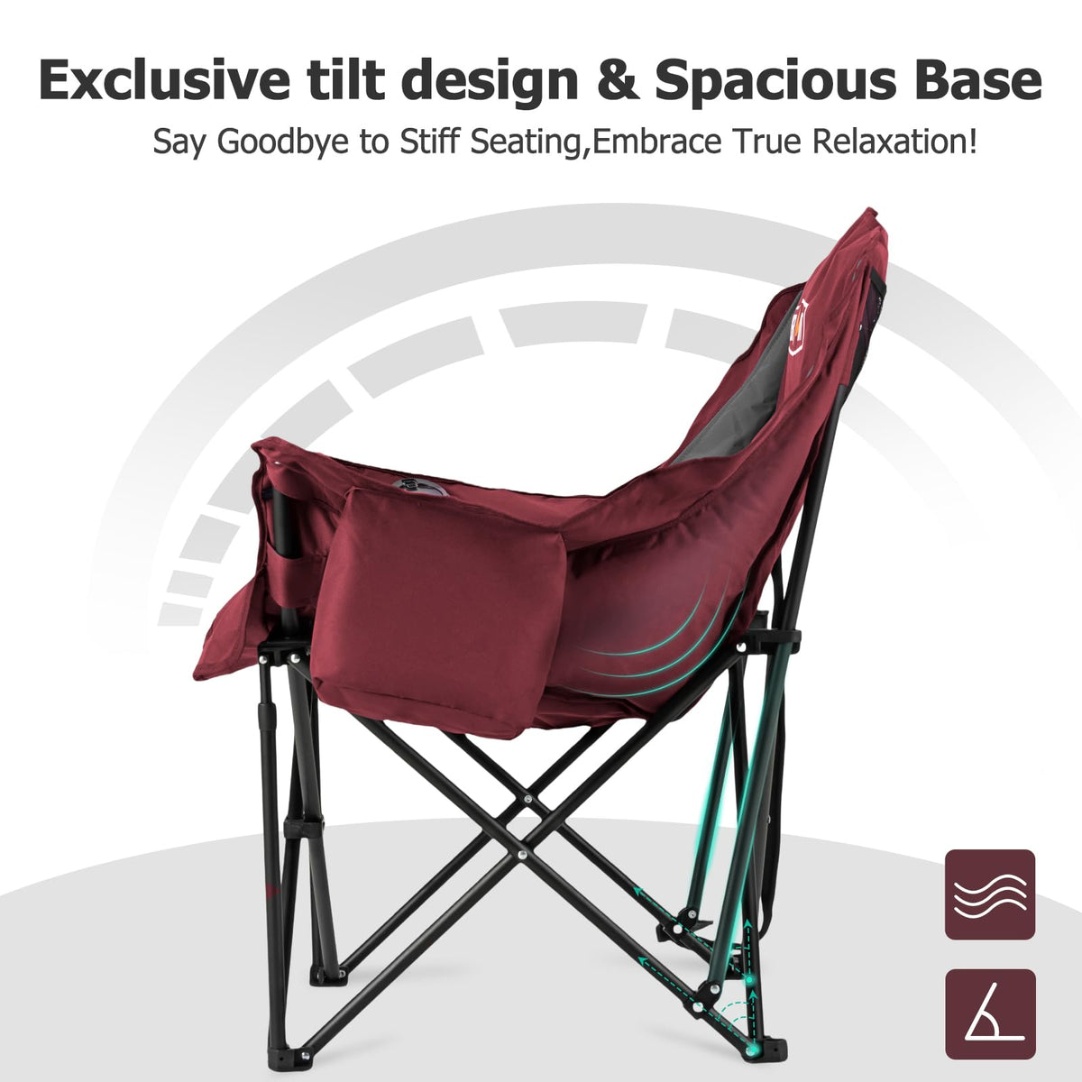 Overmont Oversized XL Camping Chair for Adults 500 lb Support
