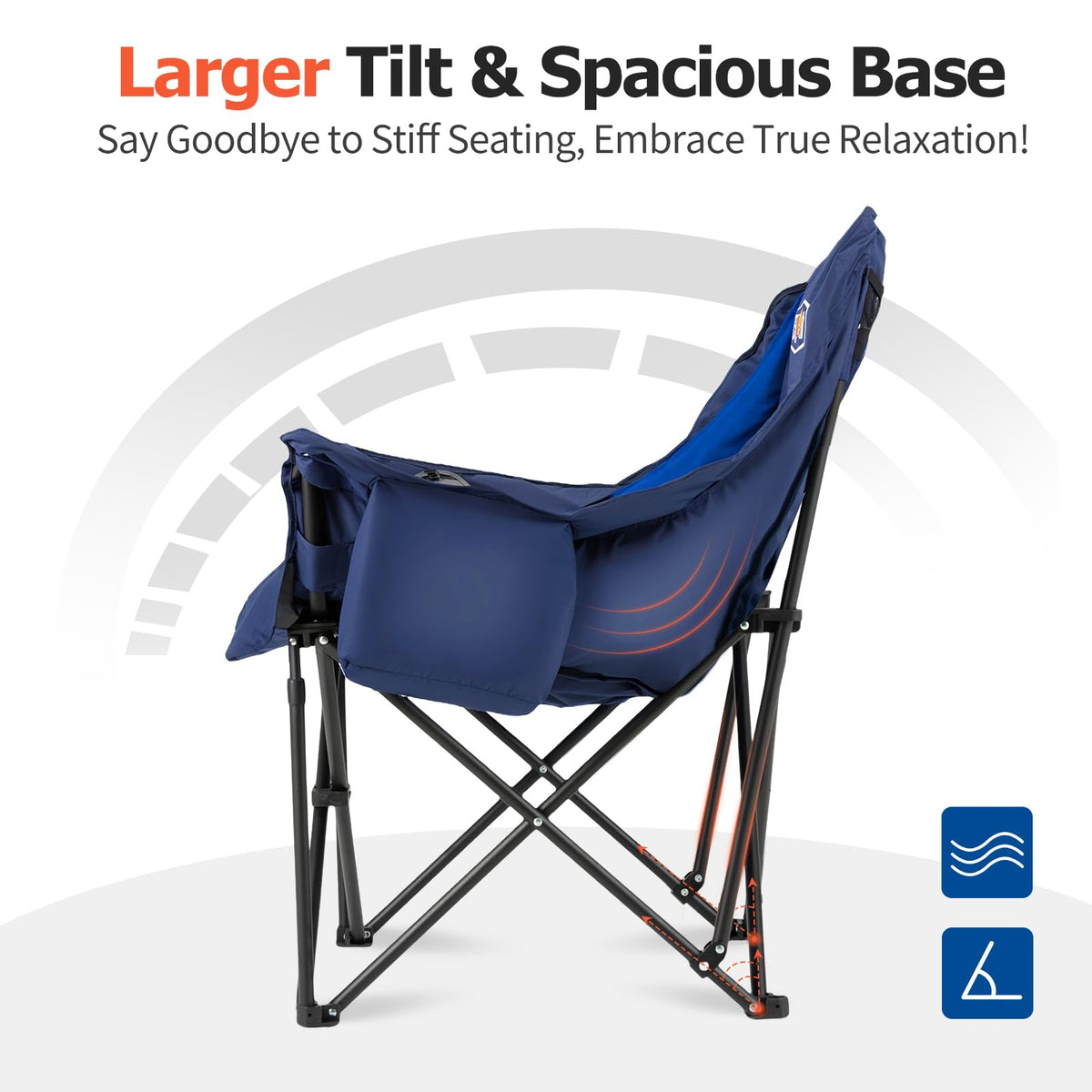 Overmont Oversized XL Camping Chair for Adults 500 lb Support