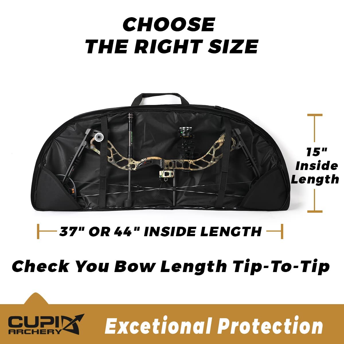 Compound Bow Case Soft Light-Weight Bow Bag with Arrow Pocket and Backpack Straps