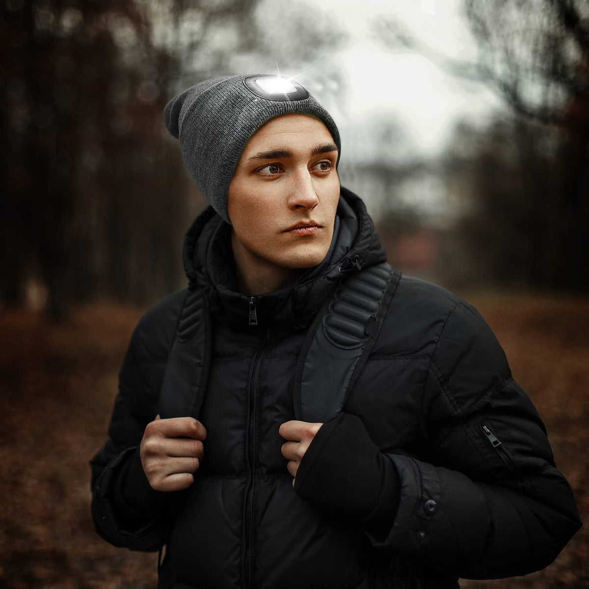 Etsfmoa Unisex Beanie with The Light, Gifts for Men Dad Father Winter Caps