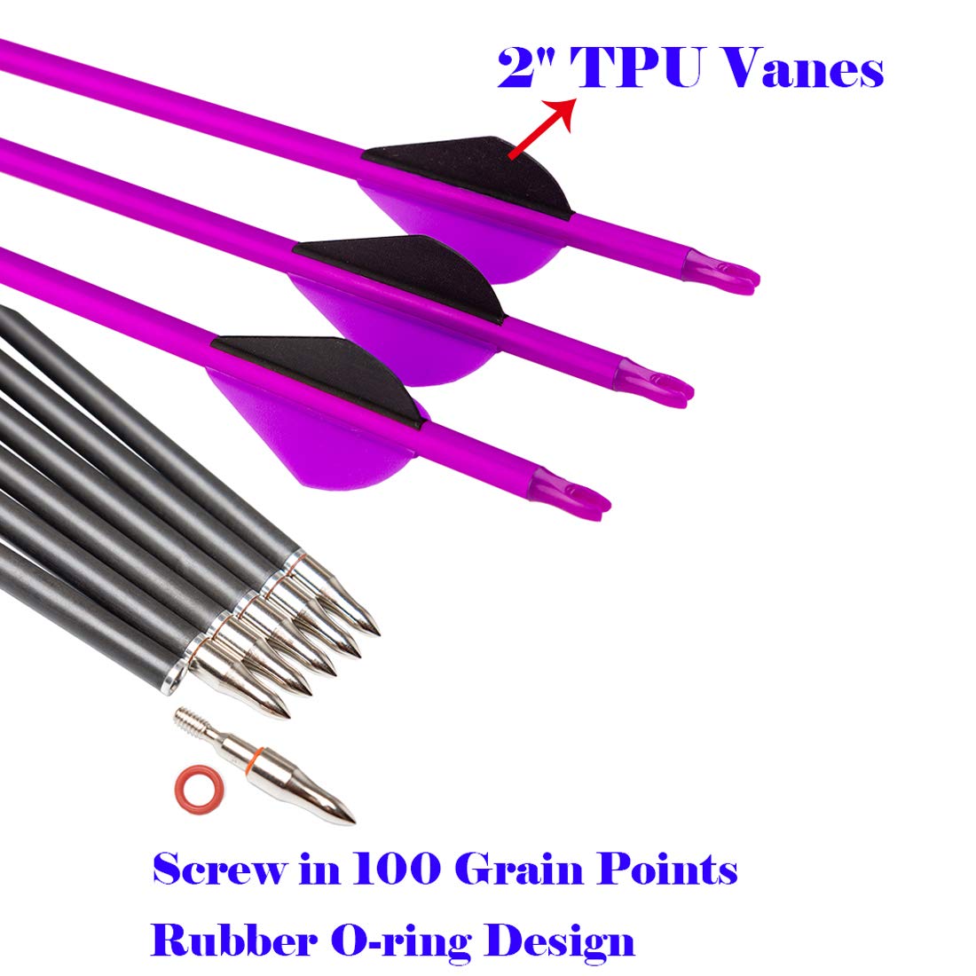 Archery 28 30 Inch 300 340 350 400 Spine Carbon Hunting Arrows