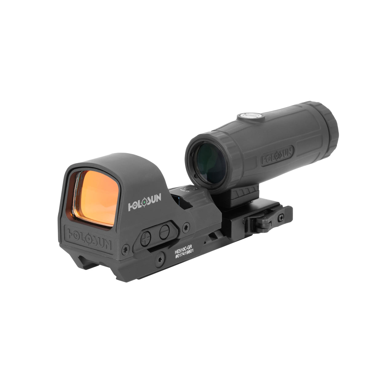 HOLOSUN 510C & HM3X Combo RED/Green Multi-Reticle Circle Dot Open Reflex Sight w/3x Flip-to-Side Magnifier 510C-HM3X