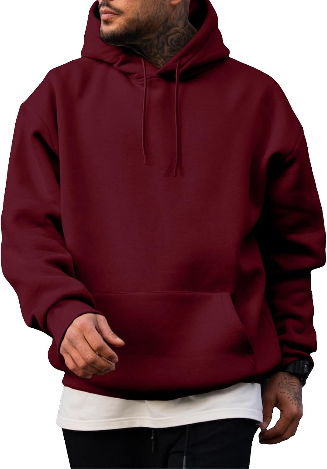 JMIERR Mens Fleece Lined Oversized Hoodie Pullover Sweatshirts