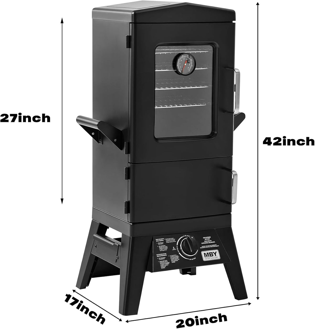 Stand Digital Electric Smoker with Cover, Max Temperature 350°F (616sq.in)