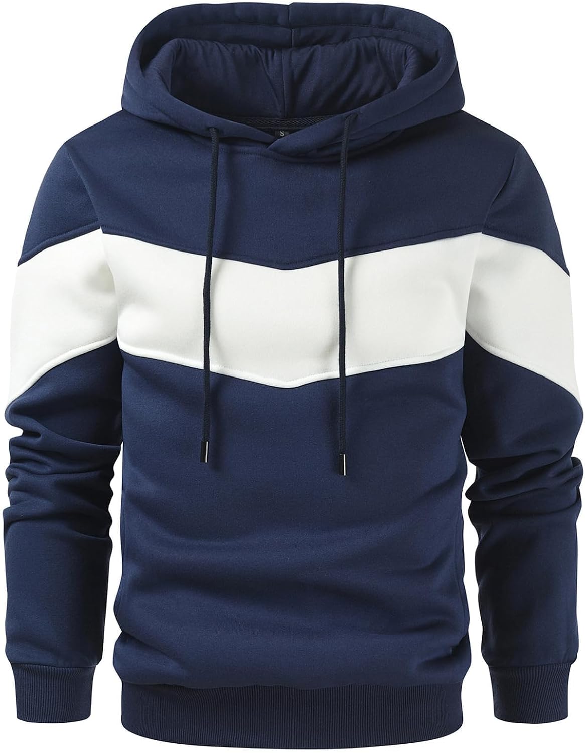 Gesean Men's Novelty Color Block Pullover Fleece Hoodie Casual Sweatshirt