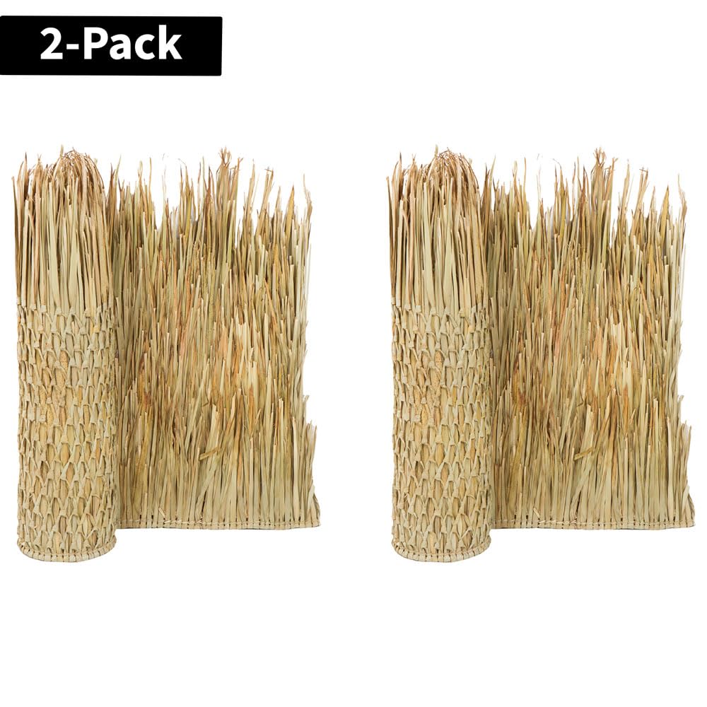 Forever Bamboo Mexican Palm Thatch Roof Runner Roll Duck Blind Grass Tiki Hut Thatch Duck Boat Blinds Palapa Thatch Roofing for Tiki Bar Huts 35 in H x 30 ft L