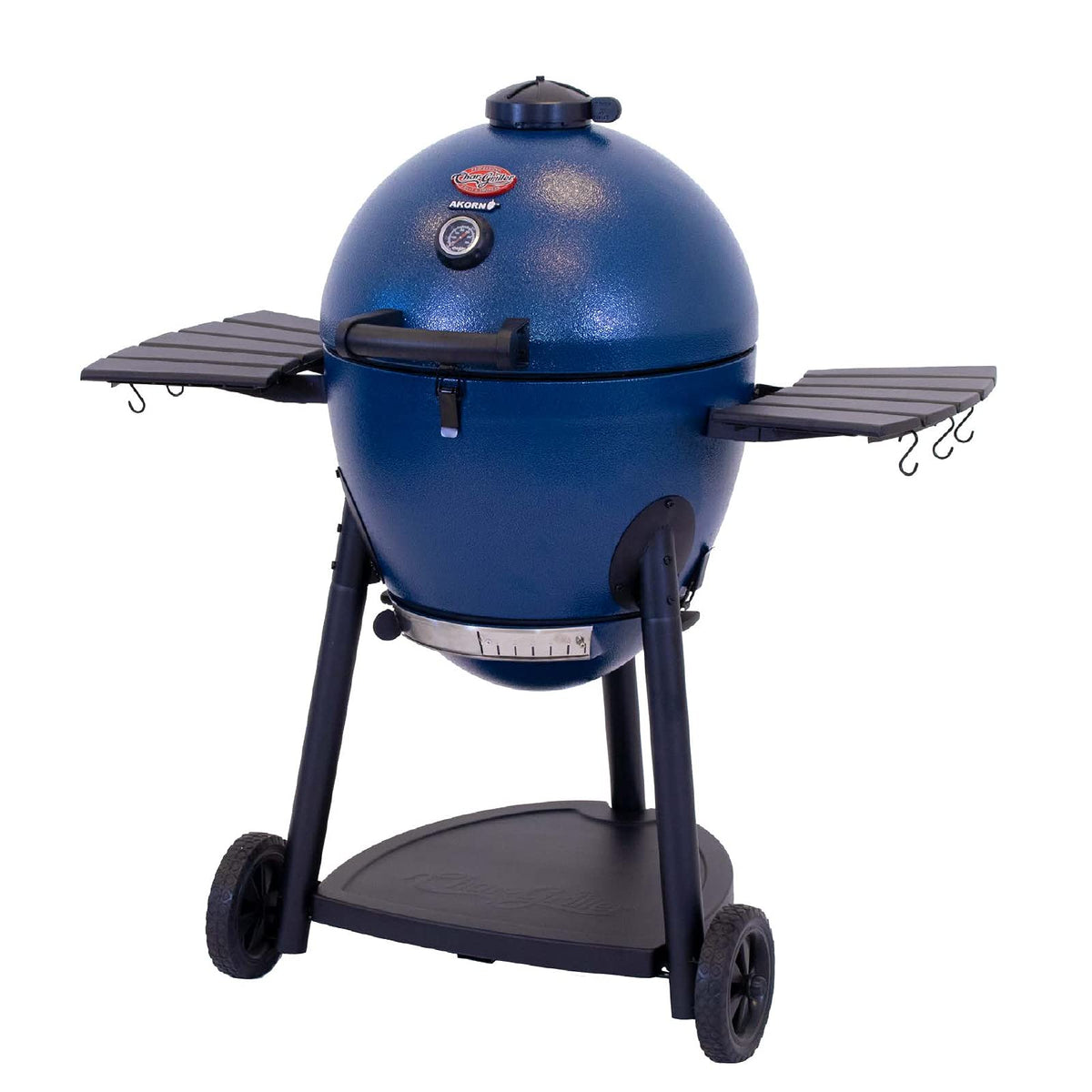 Char-Griller AKORN Jr. Portable Kamado Charcoal Grill and Smoker, Triple-Wall Insulated Steel with Cast Iron Grates and Locking Lid, 155 Sq. In. Cooking Area, Ash