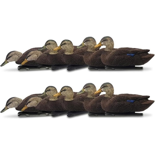 Avian-X Topflight Realistic Duck Decoy Sets with Flocked Bodies, 6 Unique Postures, Weight Forward Swim Keel, & Durable No Flake Finish