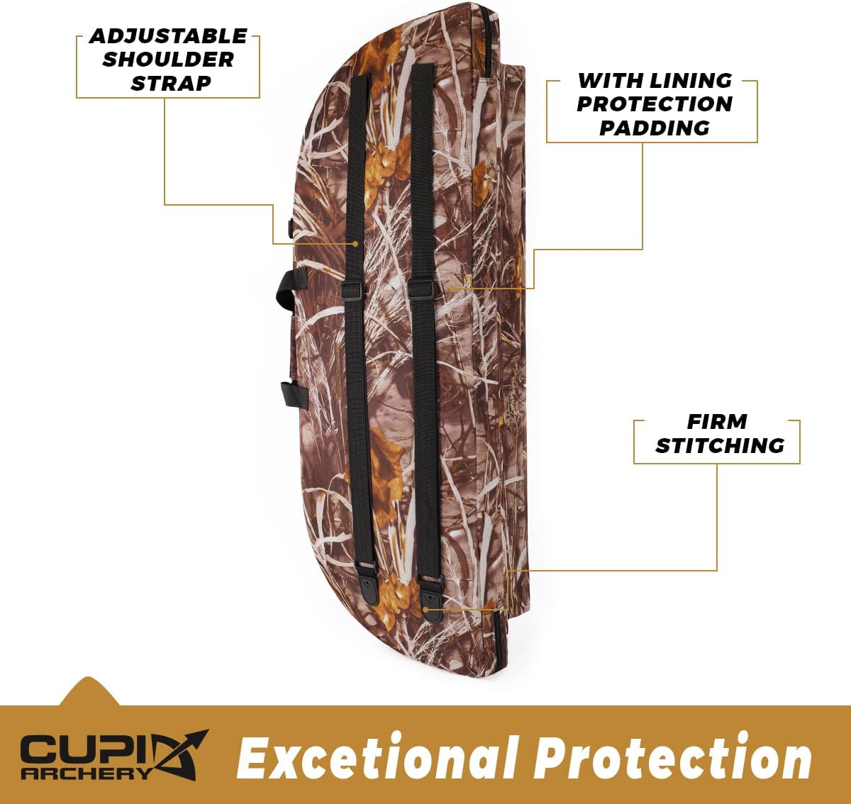 Compound Bow Case Soft Light-Weight Bow Bag with Arrow Pocket and Backpack Straps