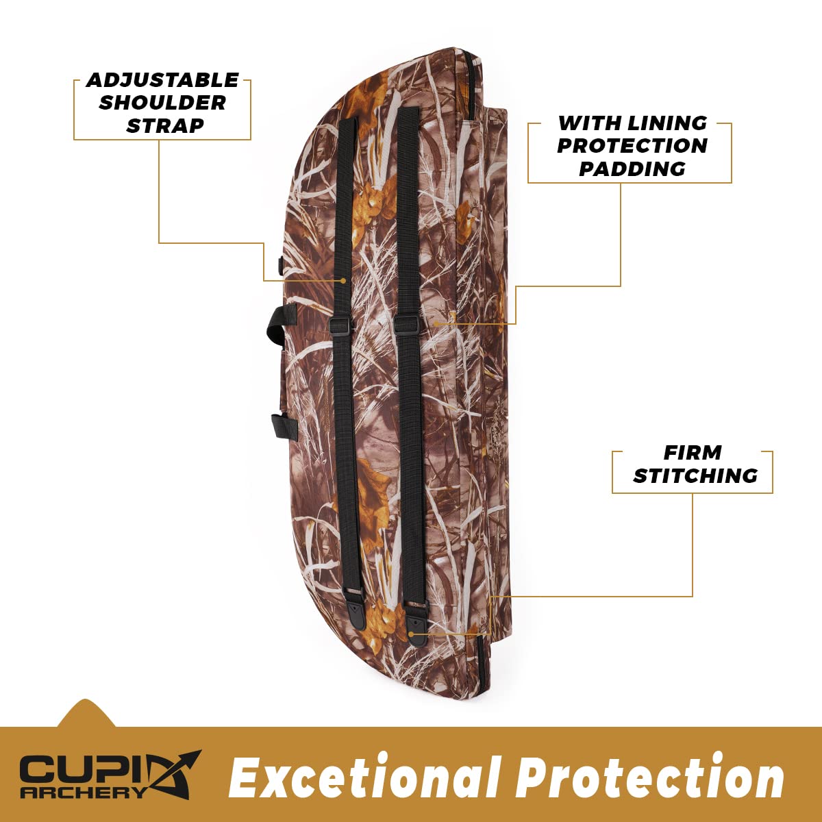 Compound Bow Case Soft Light-Weight Bow Bag with Arrow Pocket and Backpack Straps