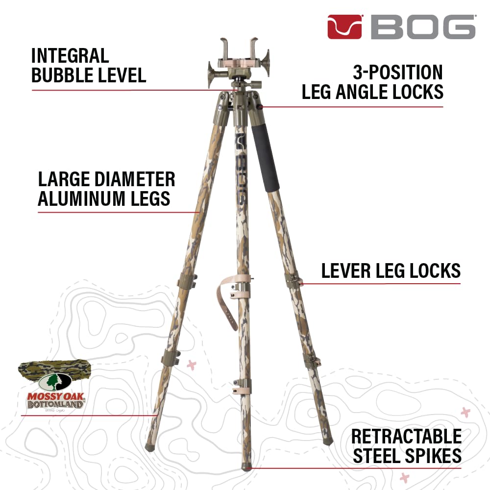 BOG DeathGrip Hunting Tripod, 7"-59", Lightweight, Gun Clamp, Shooting Rest