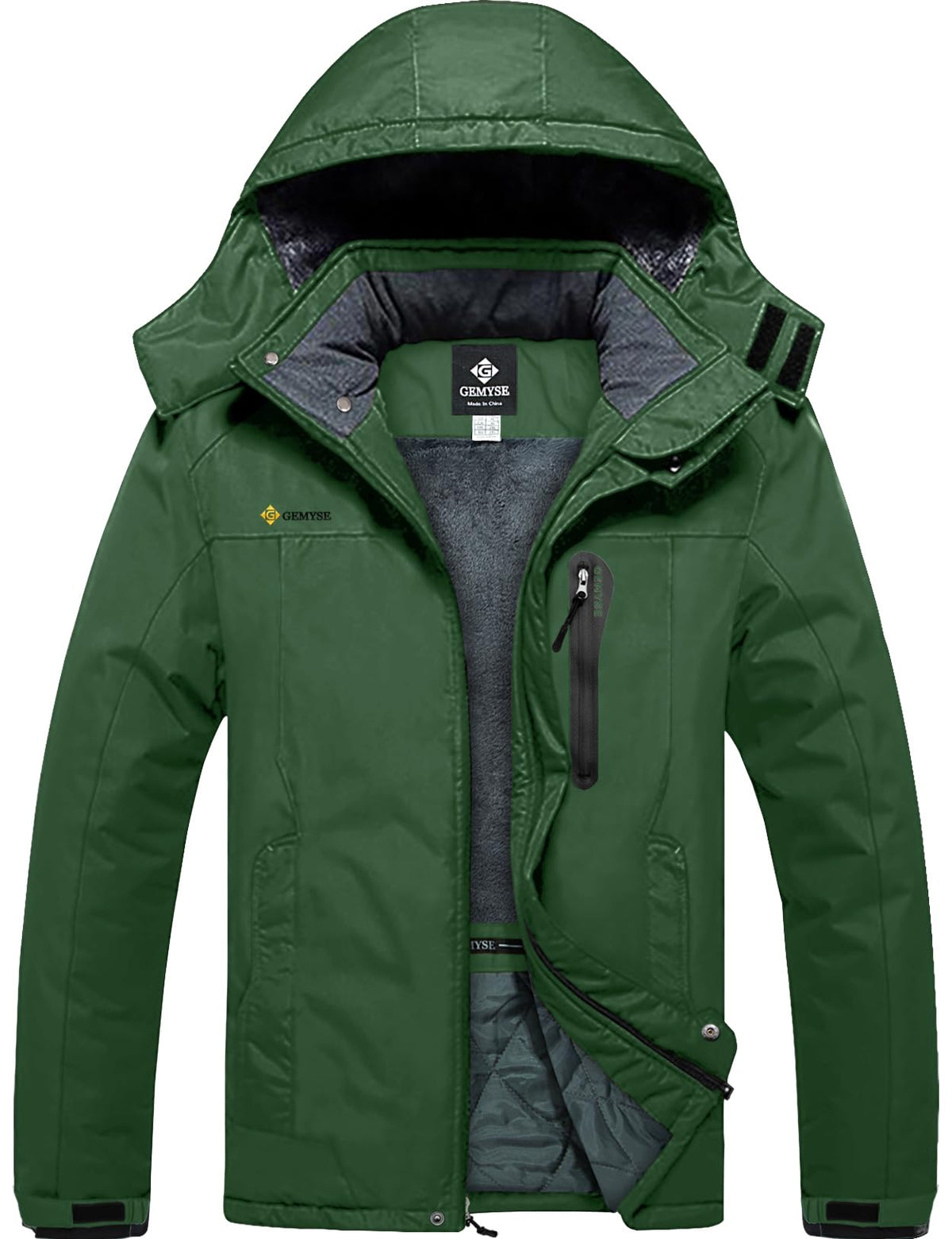 GEMYSE Men's Winter Ski Jacket Waterproof Snow Coat with Detachable Hood