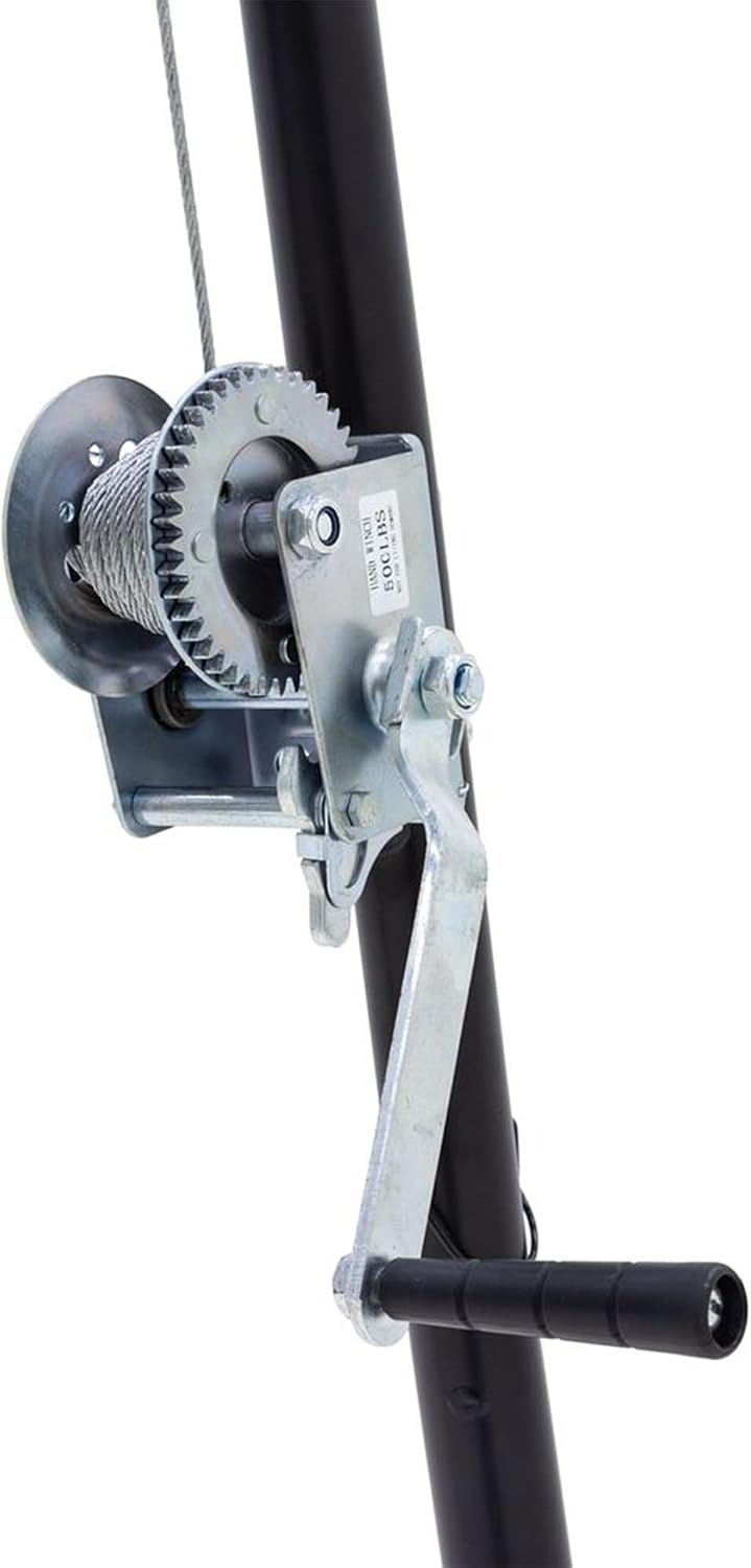 Kill Shot 9' Steel Tripod Game Hoist with Gambrel & 500 lbs. Capacity for Skinning, Cleaning or Moving Game, 3-Point Design for Quick Setup, Black
