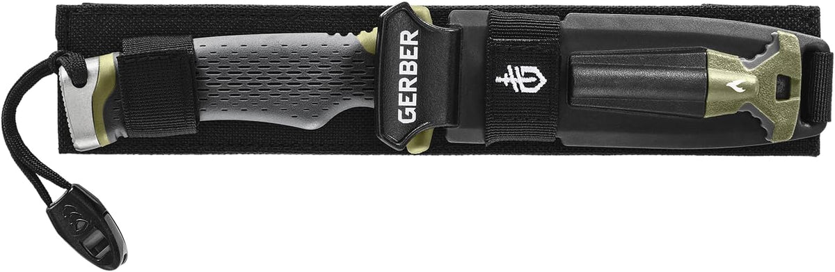 Gerber Ultimate Fixed Blade Knife w/Sheath, Knife Sharpener, Ferro Rod