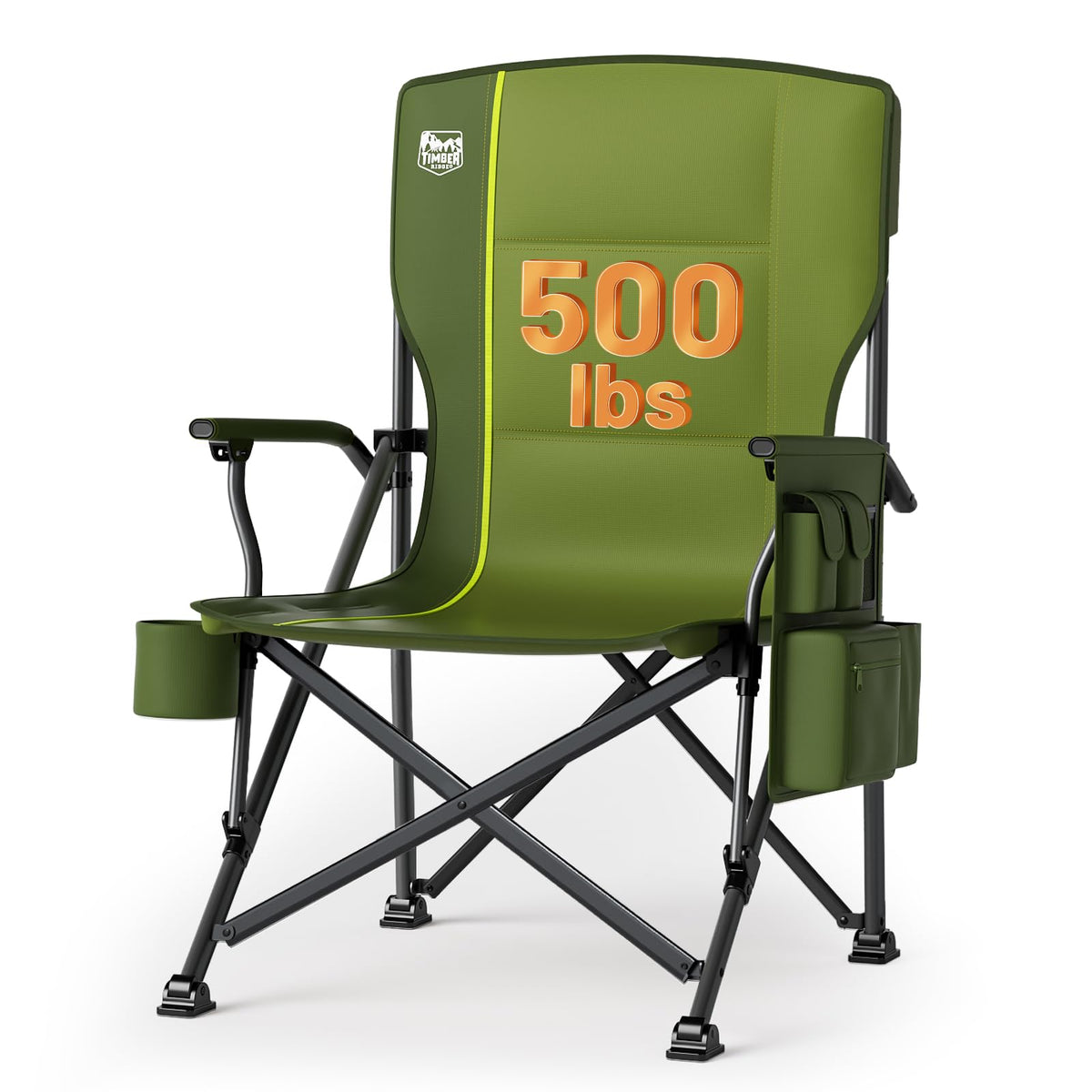 TIMBER RIDGE Oversized Folding Camping Chair High Back 500lbs