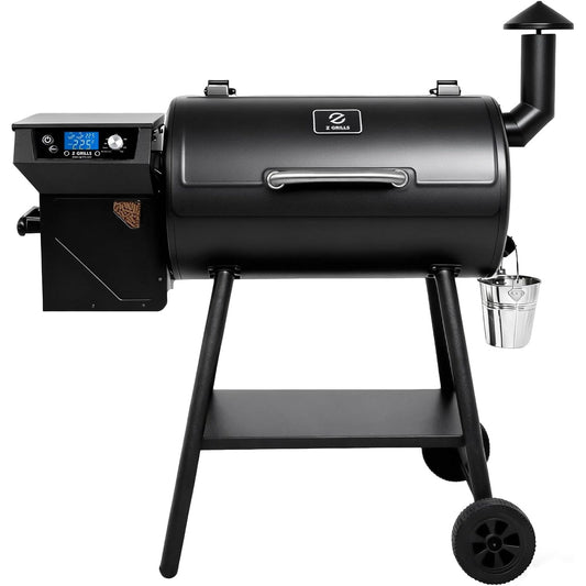 Z GRILLS ZPG-550B2 Wood Pellet Grill & Smoker with PID 3.0 Controller, 553 sq in Cooking Area, Meat Probe, Hopper Cleanout, 8 in 1 BBQ Grill Outdoor Auto Temperature Control, Black