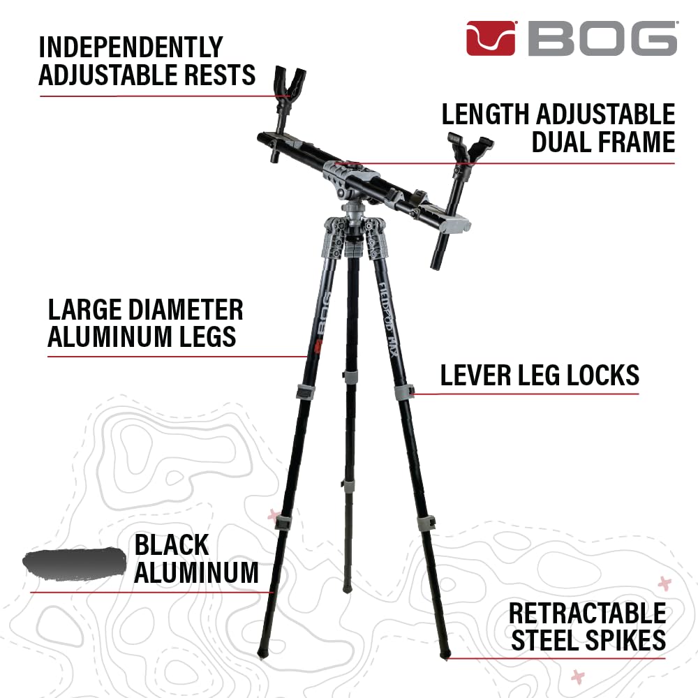 BOG FieldPod Dual-Frame Hunting Tripod, Adjustable Shooting Rest